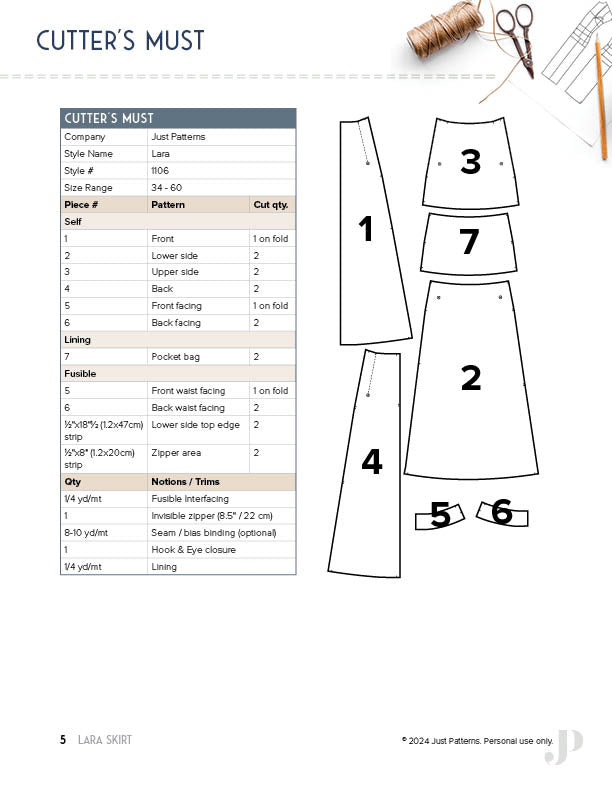 Lara Skirt - PDF Sewing Pattern