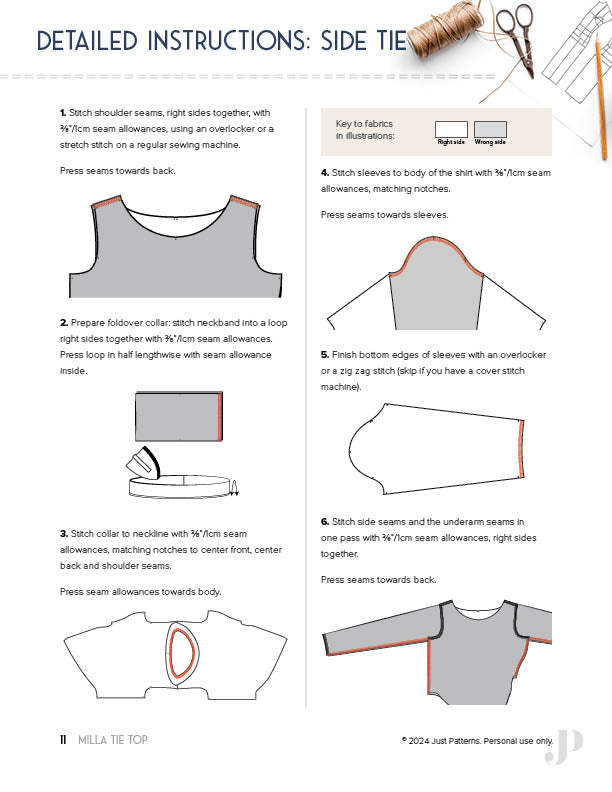 Milla Tie Top - PDF Sewing Pattern