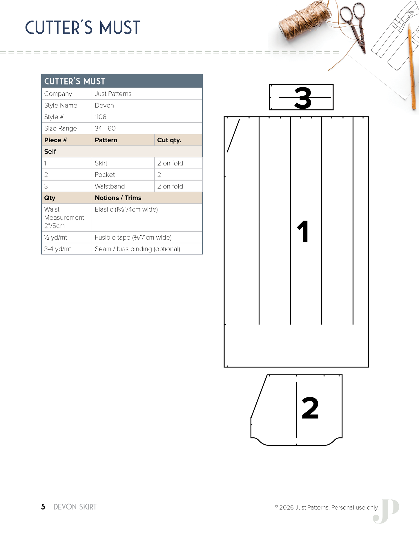 Devon Skirt – PDF Sewing Pattern