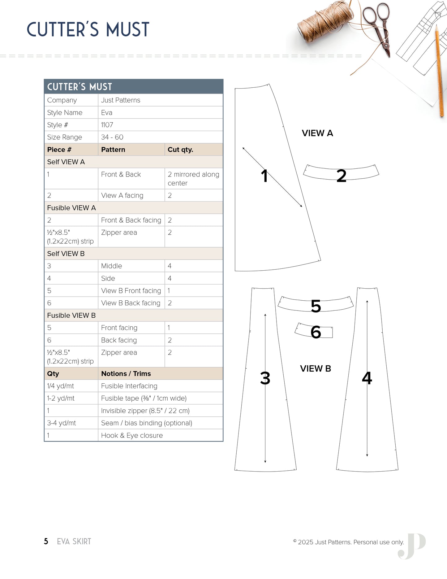 Eva Skirt – PDF Sewing Pattern