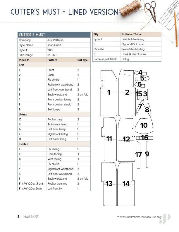 Iman Skirt - PDF Sewing Pattern