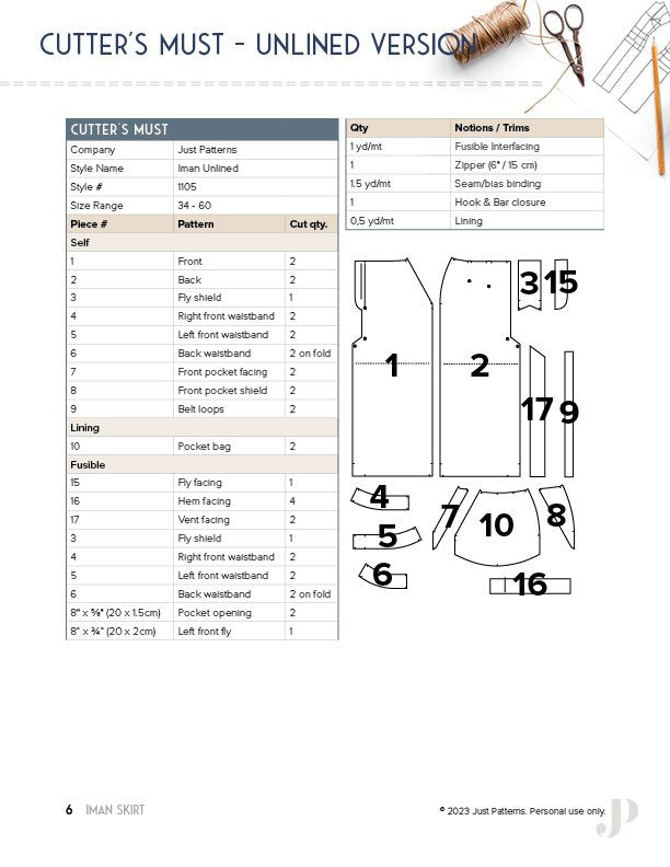 Iman Skirt - PDF Sewing Pattern