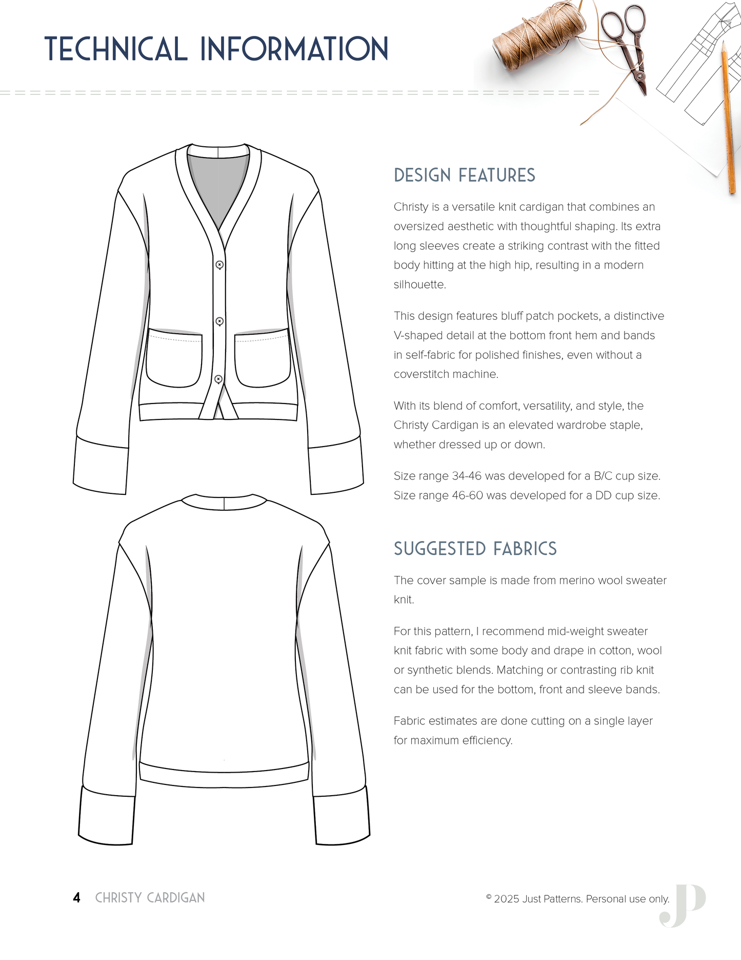 Christy Cardigan - PDF Sewing Pattern