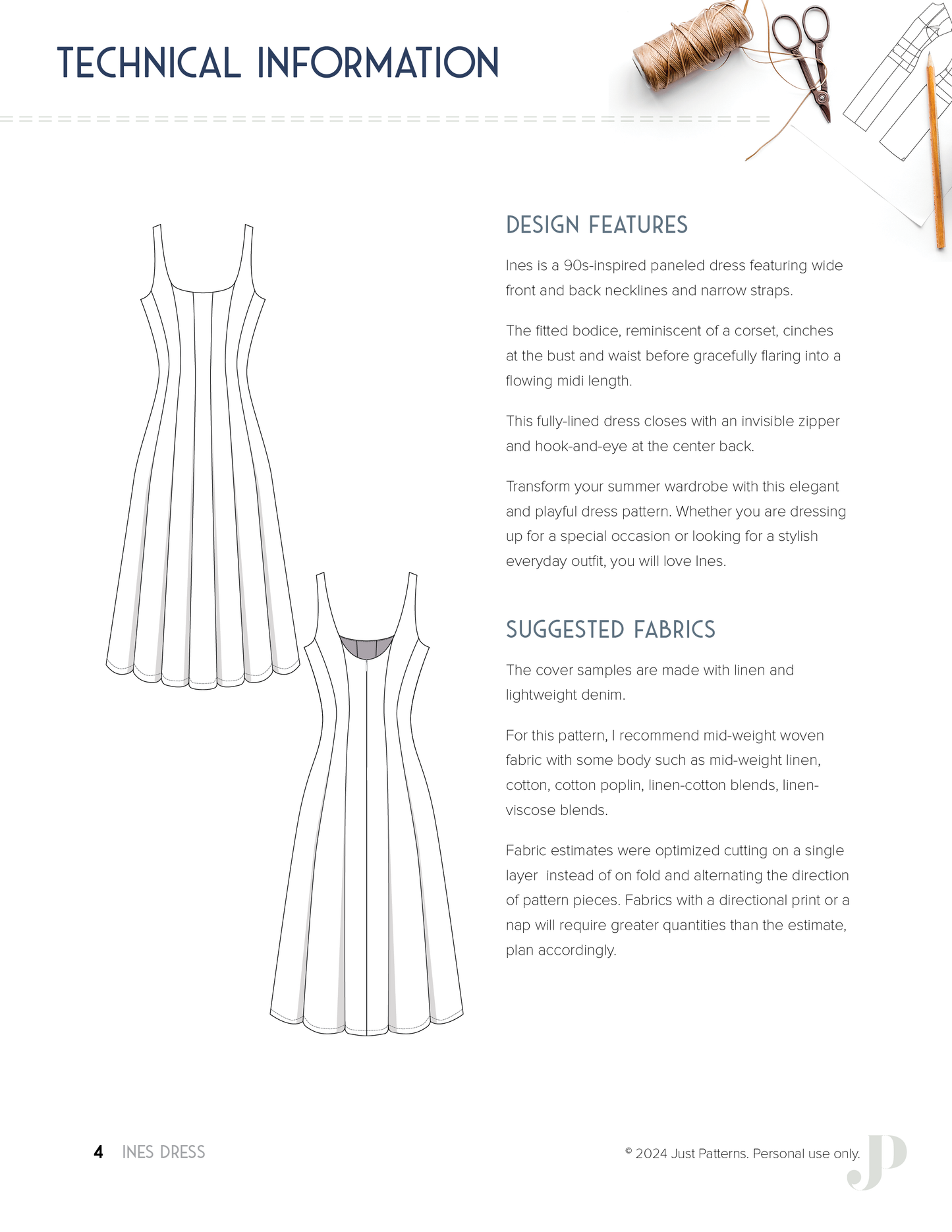 Ines Dress - PDF Sewing Pattern