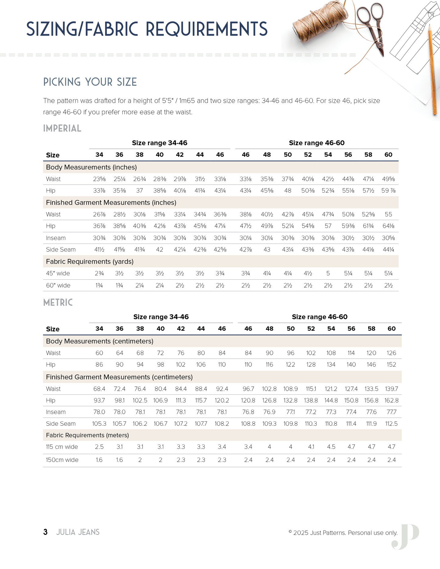 Julia Jeans - PDF Sewing Pattern