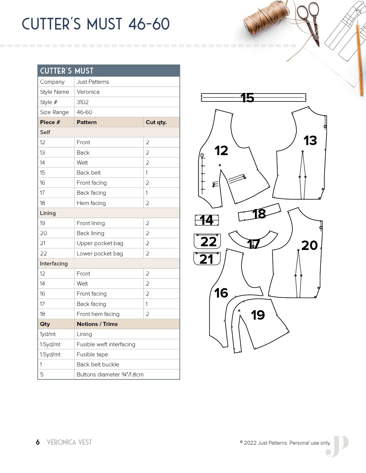 Veronica Vest - PDF Sewing Pattern