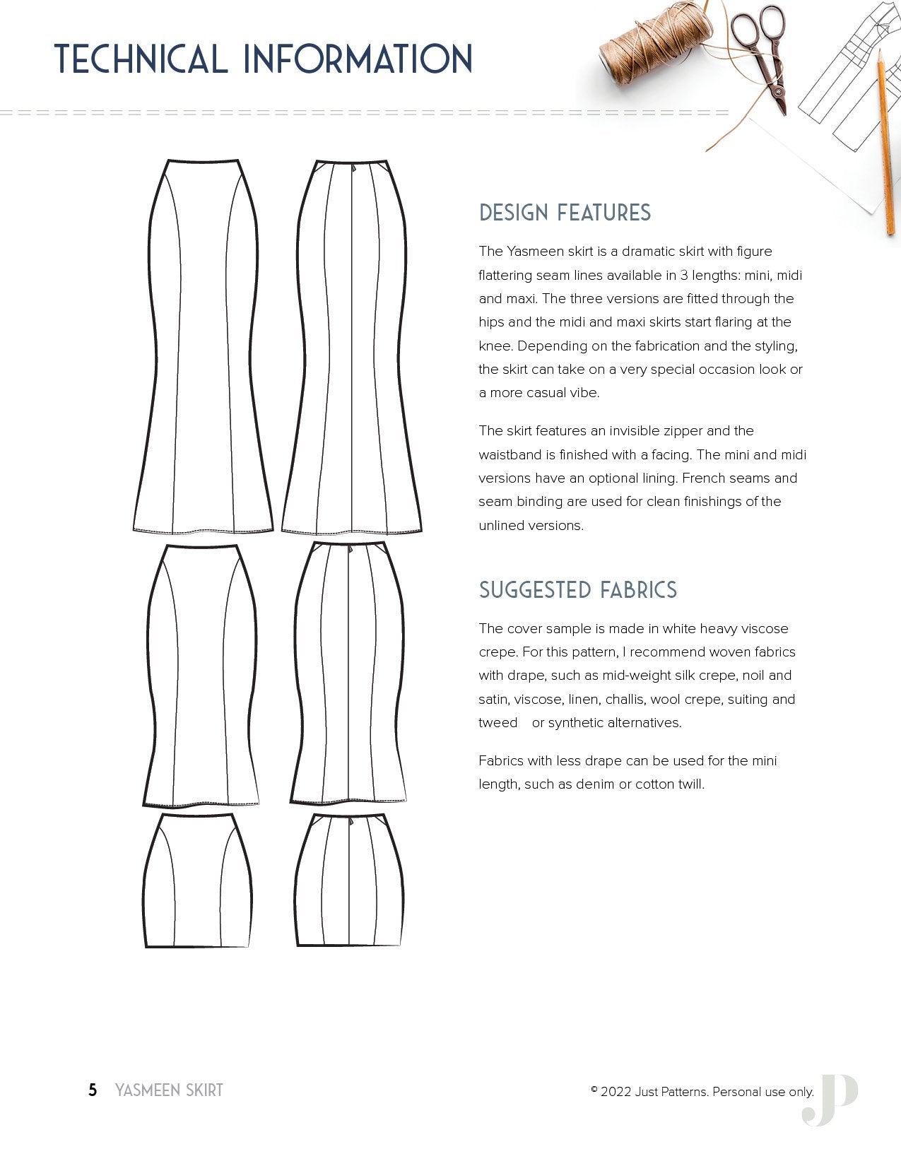 Yasmeen Skirt - PDF Sewing Pattern