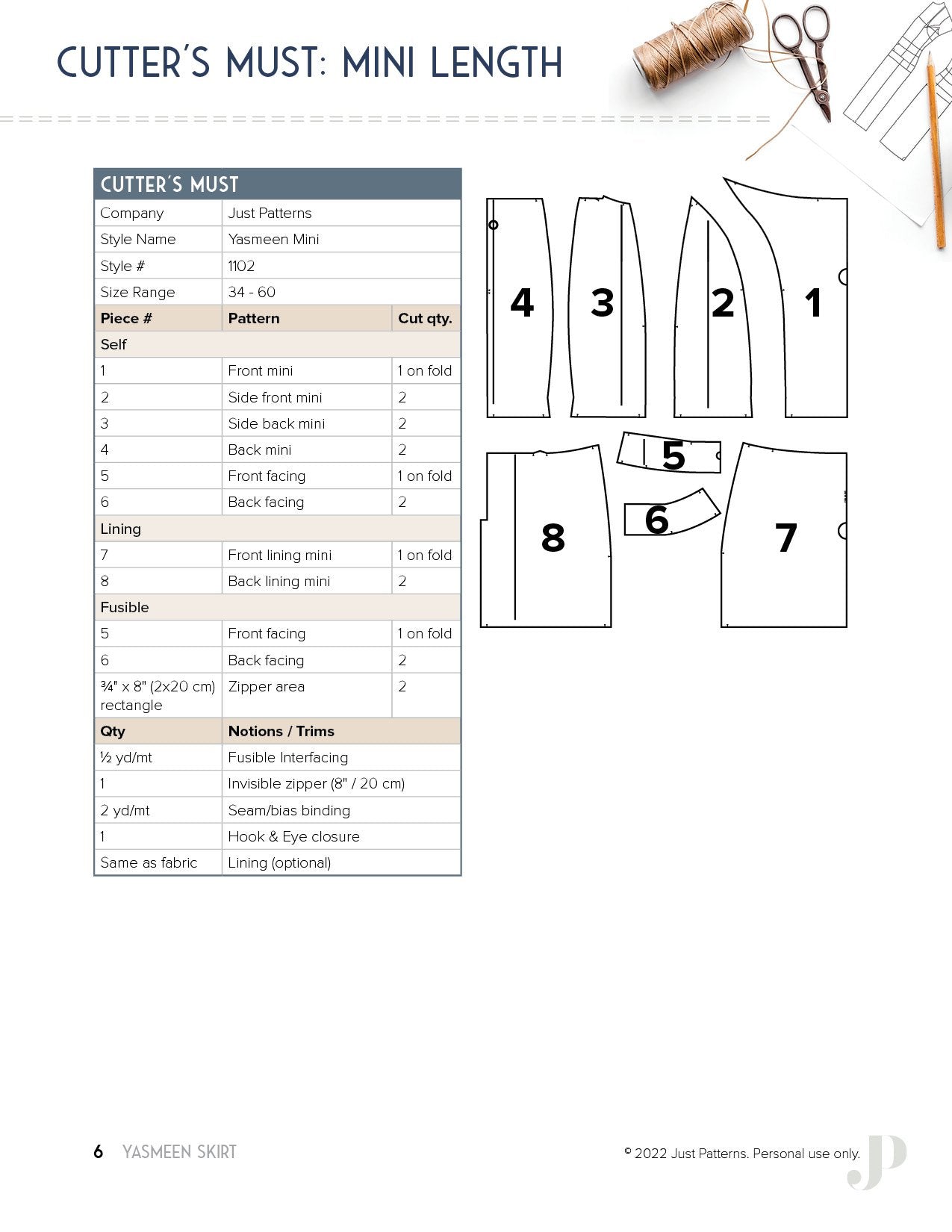 Yasmeen Skirt - PDF Sewing Pattern