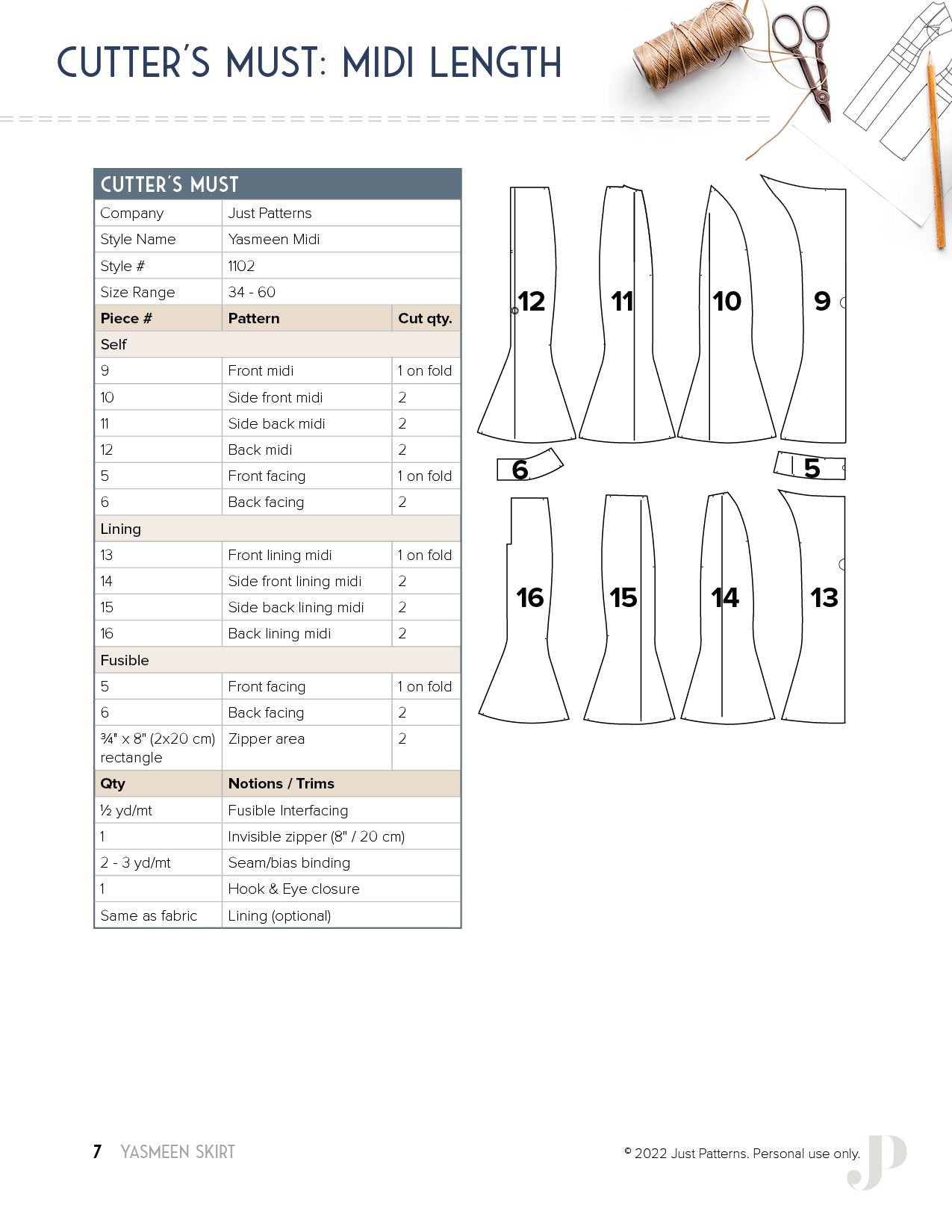 Yasmeen Skirt - PDF Sewing Pattern