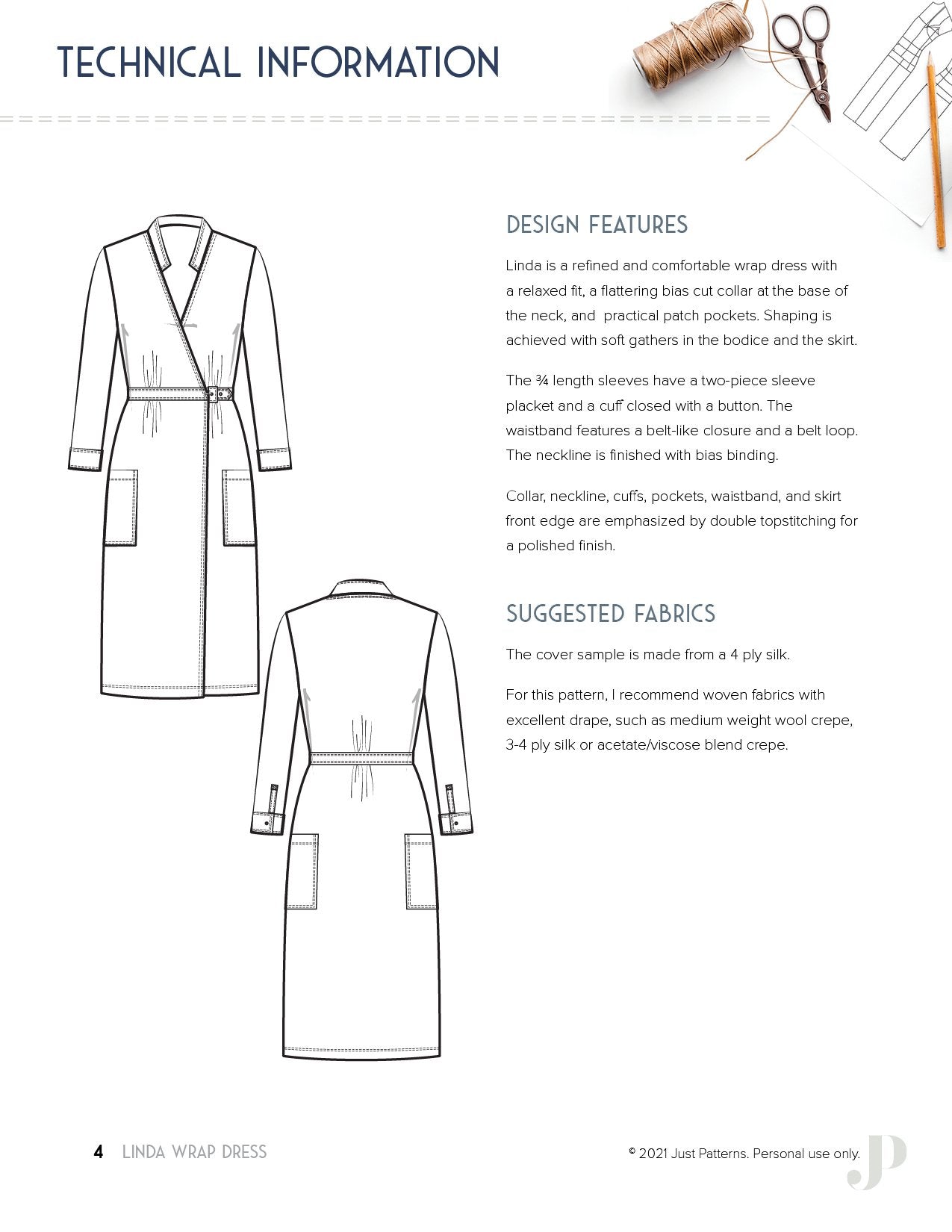 Robe portefeuille Linda - Patron de couture PDF