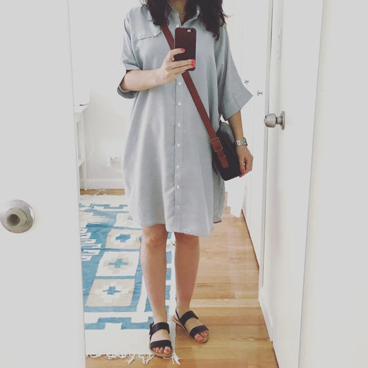 What is going on with all the big shirts? - Just Patterns ralph pink, sewing pattern, shirt, shirtdress, shirtmaking, silk, stripes