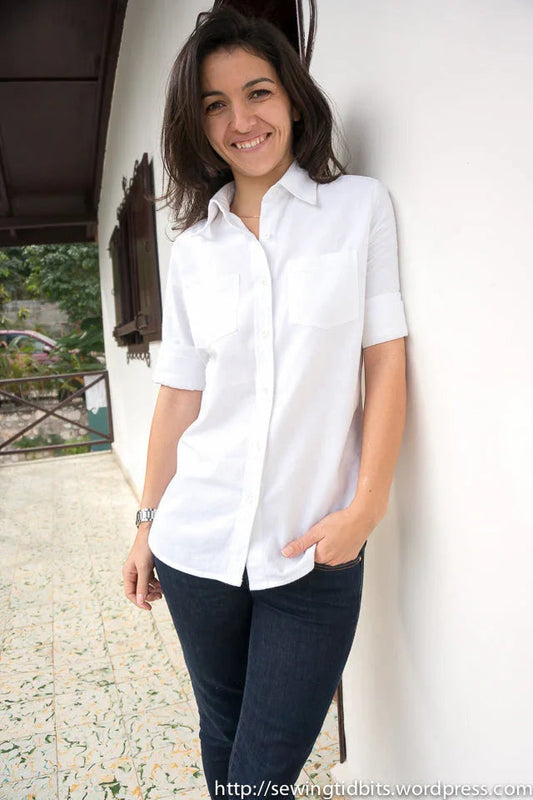 SEWN - Classic white shirt - From Archer to TNT - Just Patterns archer, cotton, sewing, shirt, white