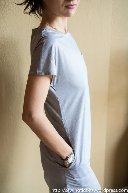 From Inspiration to Garment part 4 - Starting with a block - Just Patterns chambray, dress, self-drafted, sewing