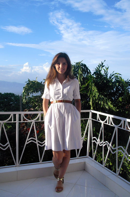 White shirtdress and catching up on blogging