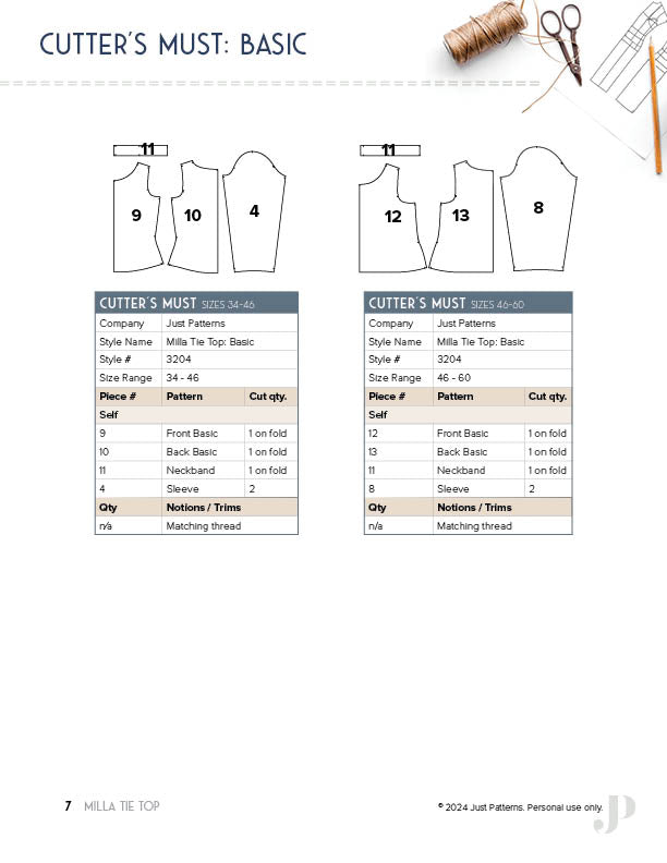 Milla Tie Top - PDF Sewing Pattern
