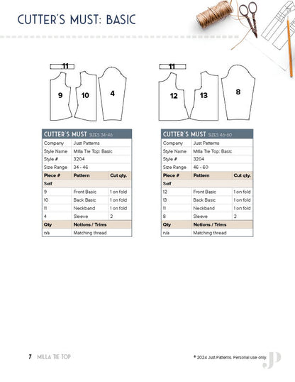 Milla Tie Top - PDF Sewing Pattern
