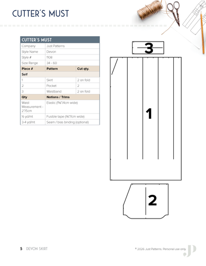 Devon Skirt – PDF Sewing Pattern