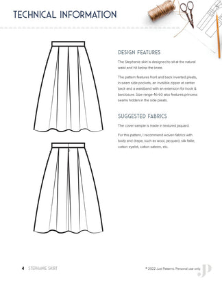 Stephanie Skirt - PDF Sewing Pattern – Just Patterns