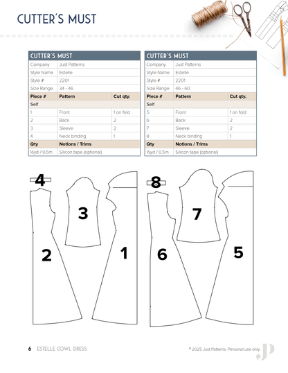 Estelle Cowl Dress – PDF Sewing Pattern
