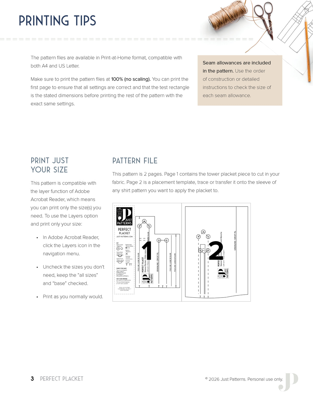 File Patter Info.pdf Perfect Placket Pattern | Free PDF Download – Just Patterns