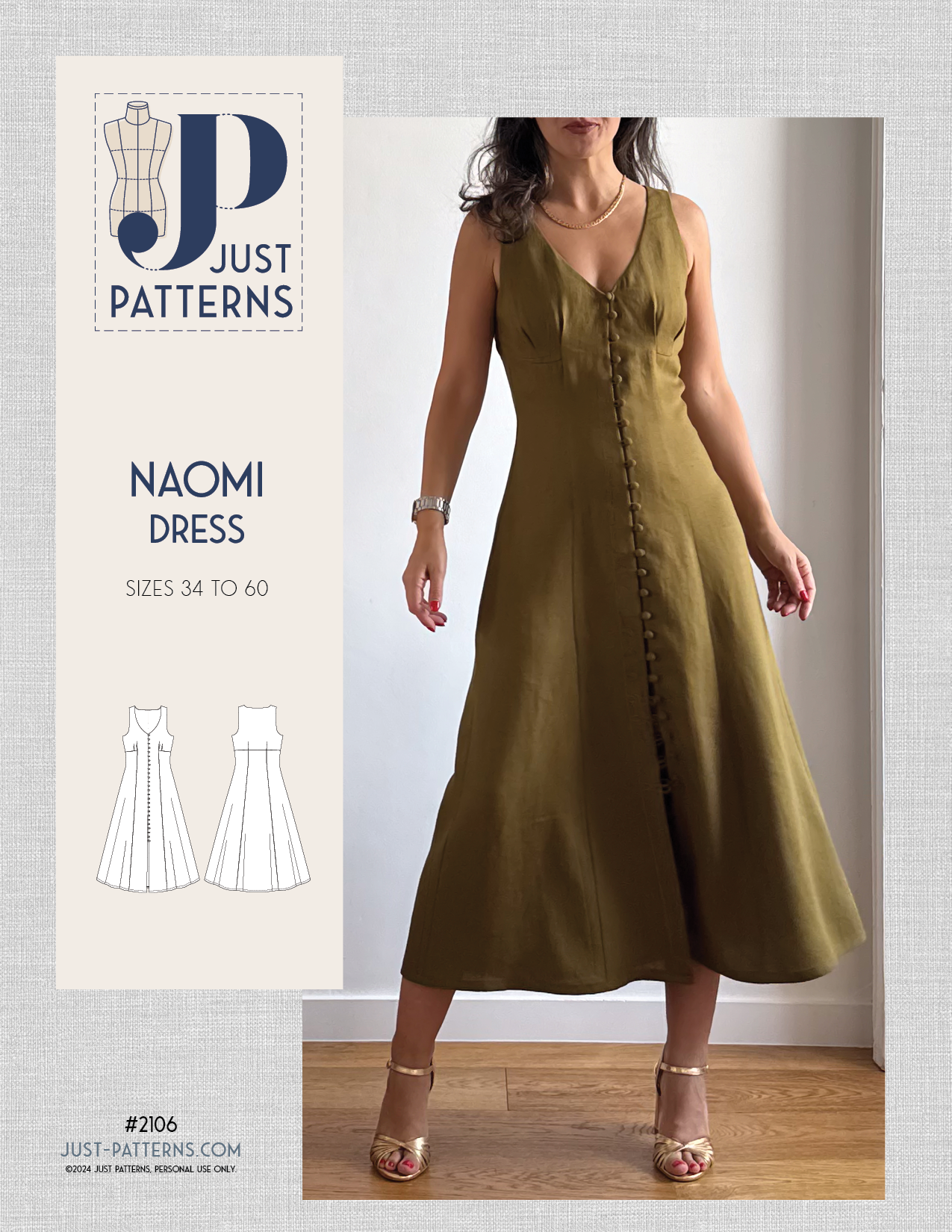 Naomi Dress – PDF Sewing Pattern – Just Patterns Naomi Dress – PDF Sewing Pattern – Just Patterns