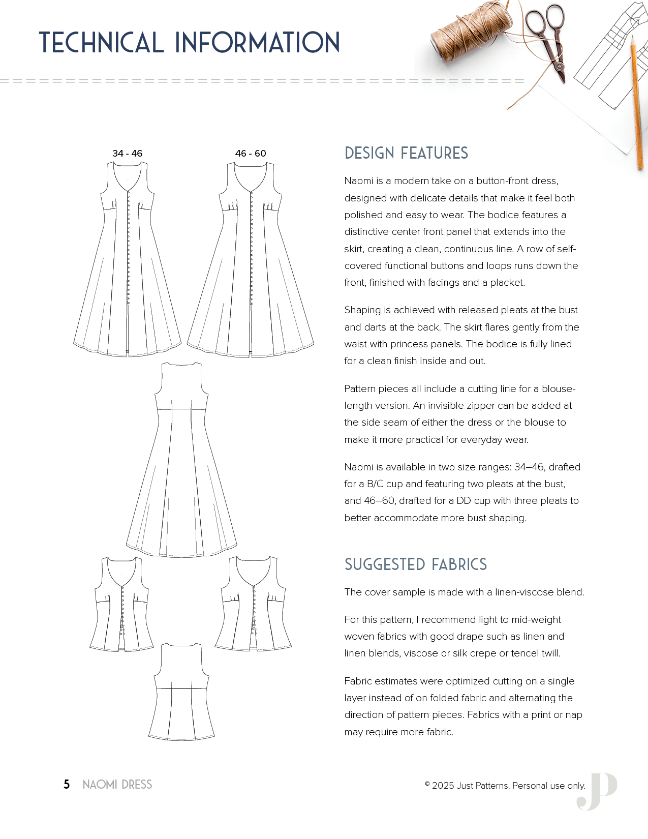 Naomi Dress – PDF Sewing Pattern