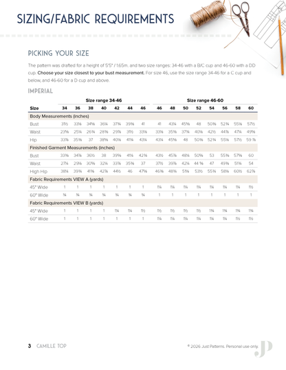 Camille Top – PDF Sewing Pattern