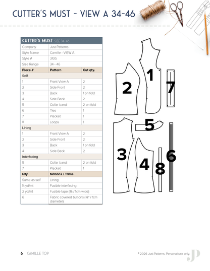 Camille Top – PDF Sewing Pattern