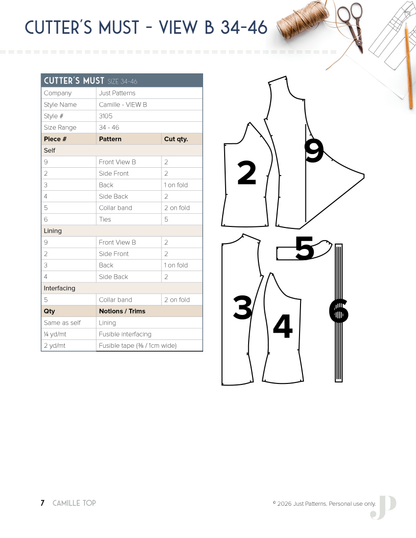 Camille Top – PDF Sewing Pattern