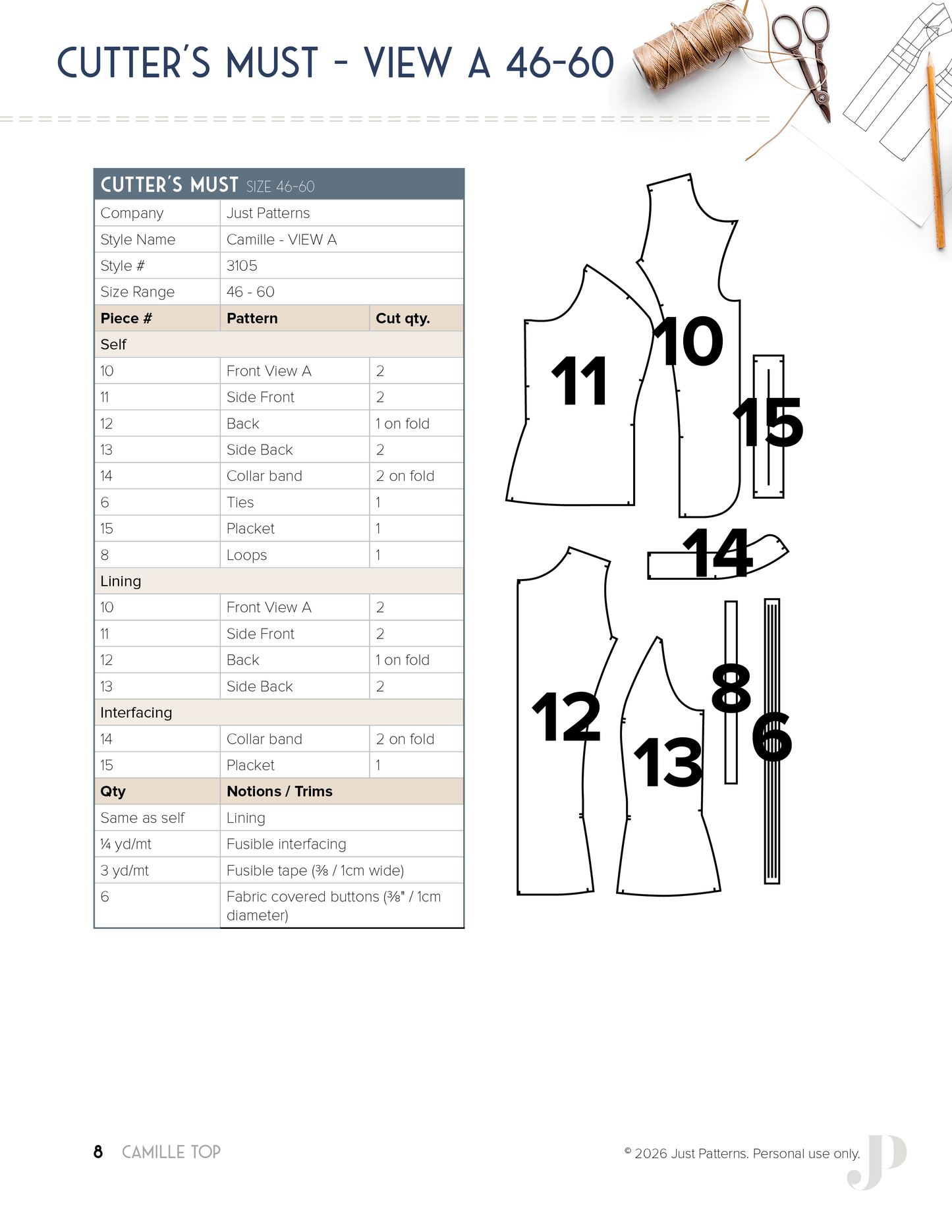 Camille Top – PDF Sewing Pattern
