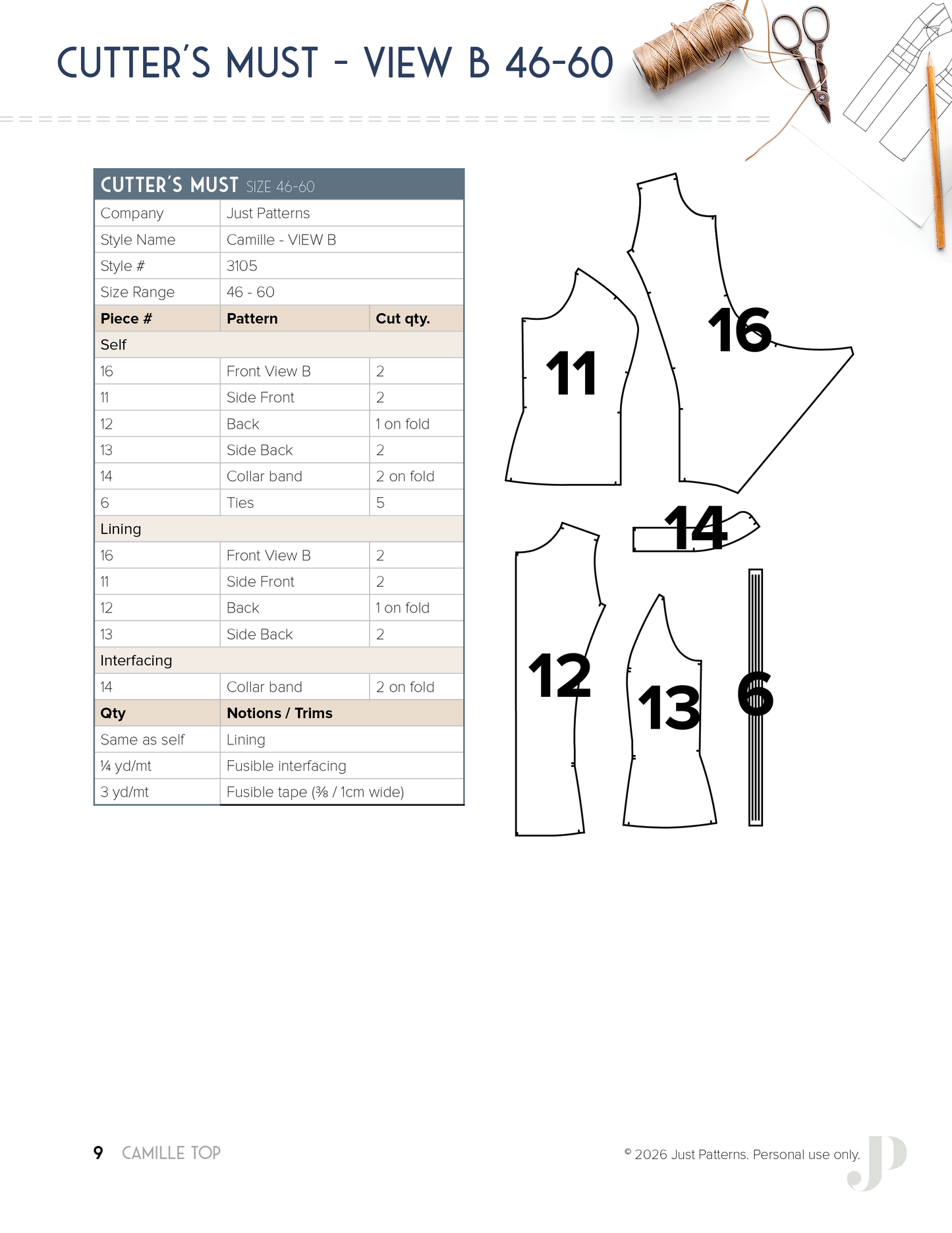 Camille Top – PDF Sewing Pattern