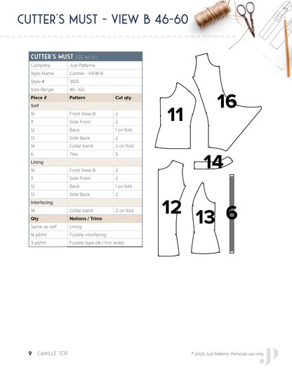Camille Top – PDF Sewing Pattern