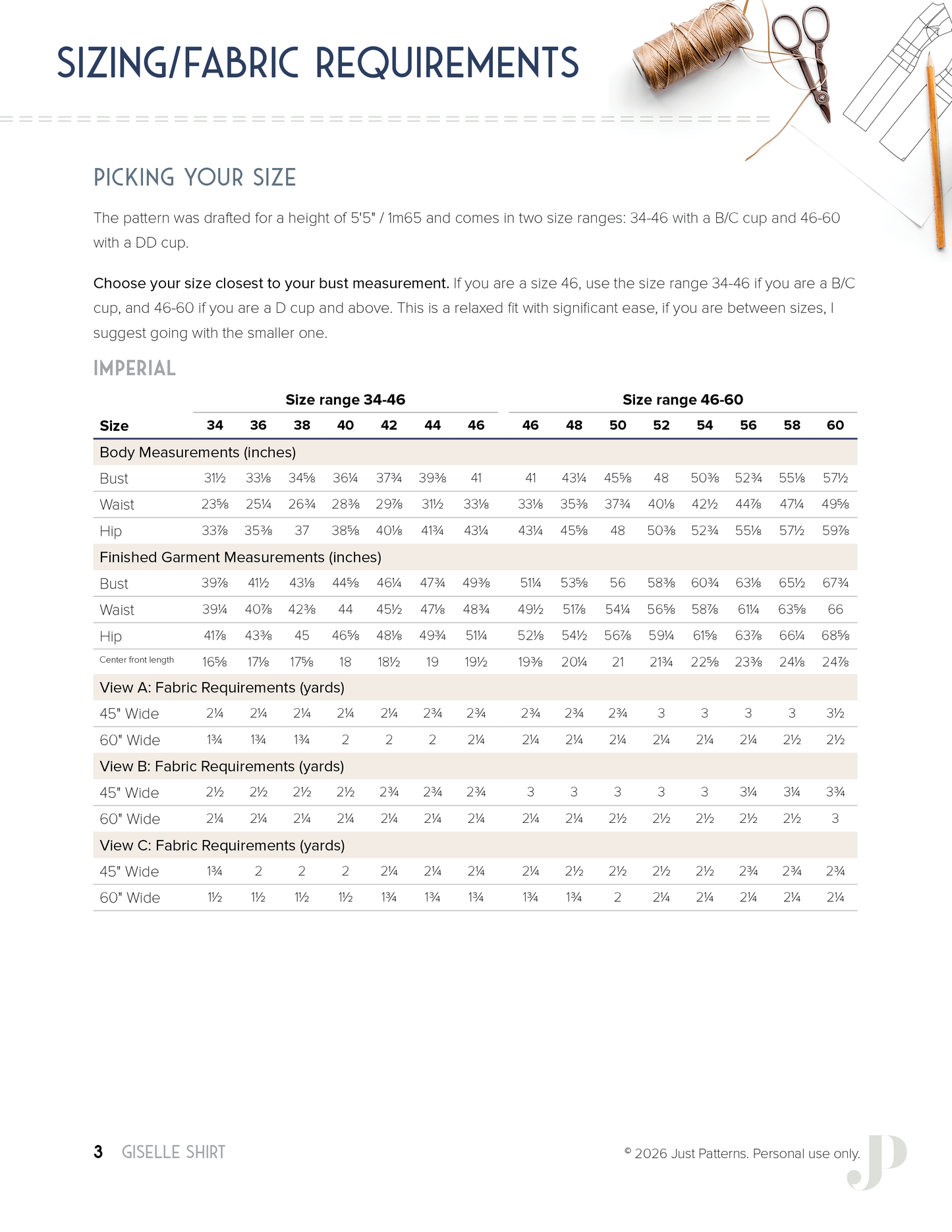 Giselle Shirt – PDF Sewing Pattern