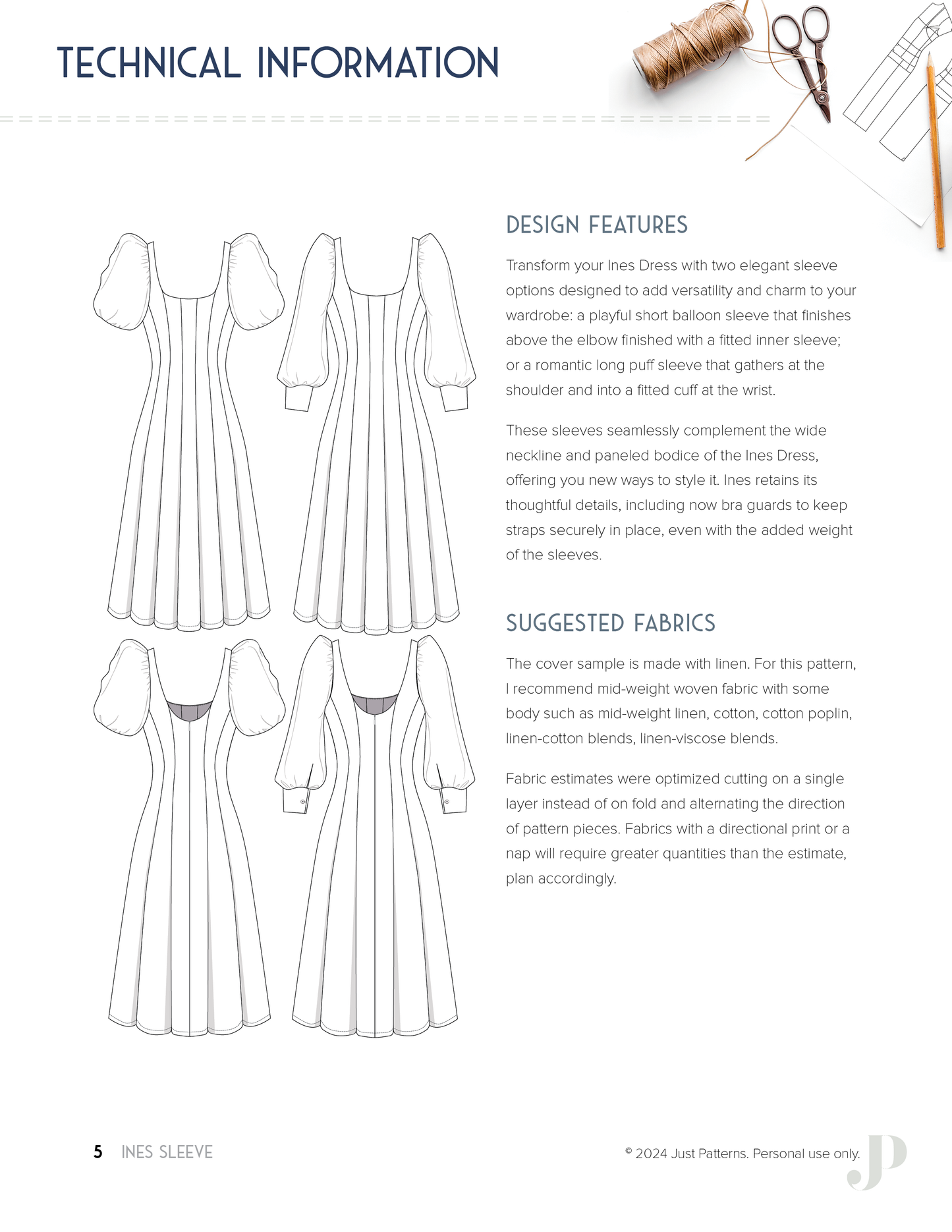 Ines Sleeve - PDF Sewing Pattern