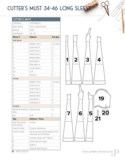 Ines Sleeve - PDF Sewing Pattern