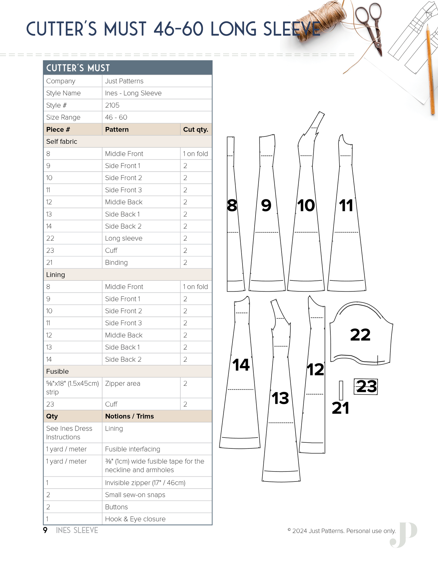 Ines Sleeve - PDF Sewing Pattern