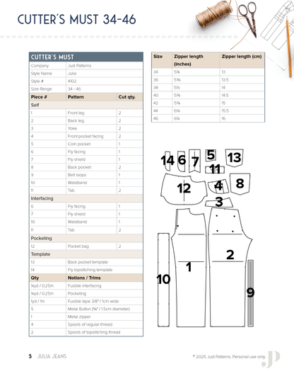 Julia Jeans - PDF Sewing Pattern