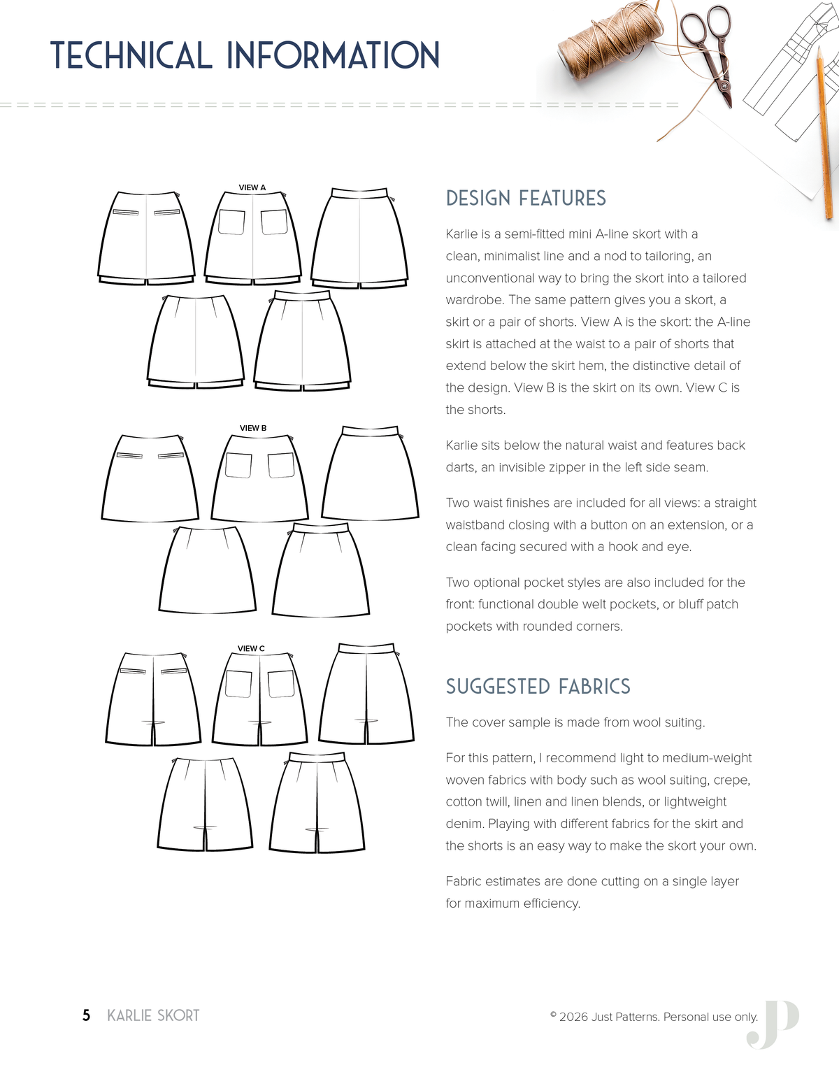 Patron Karlie Skort – PDF