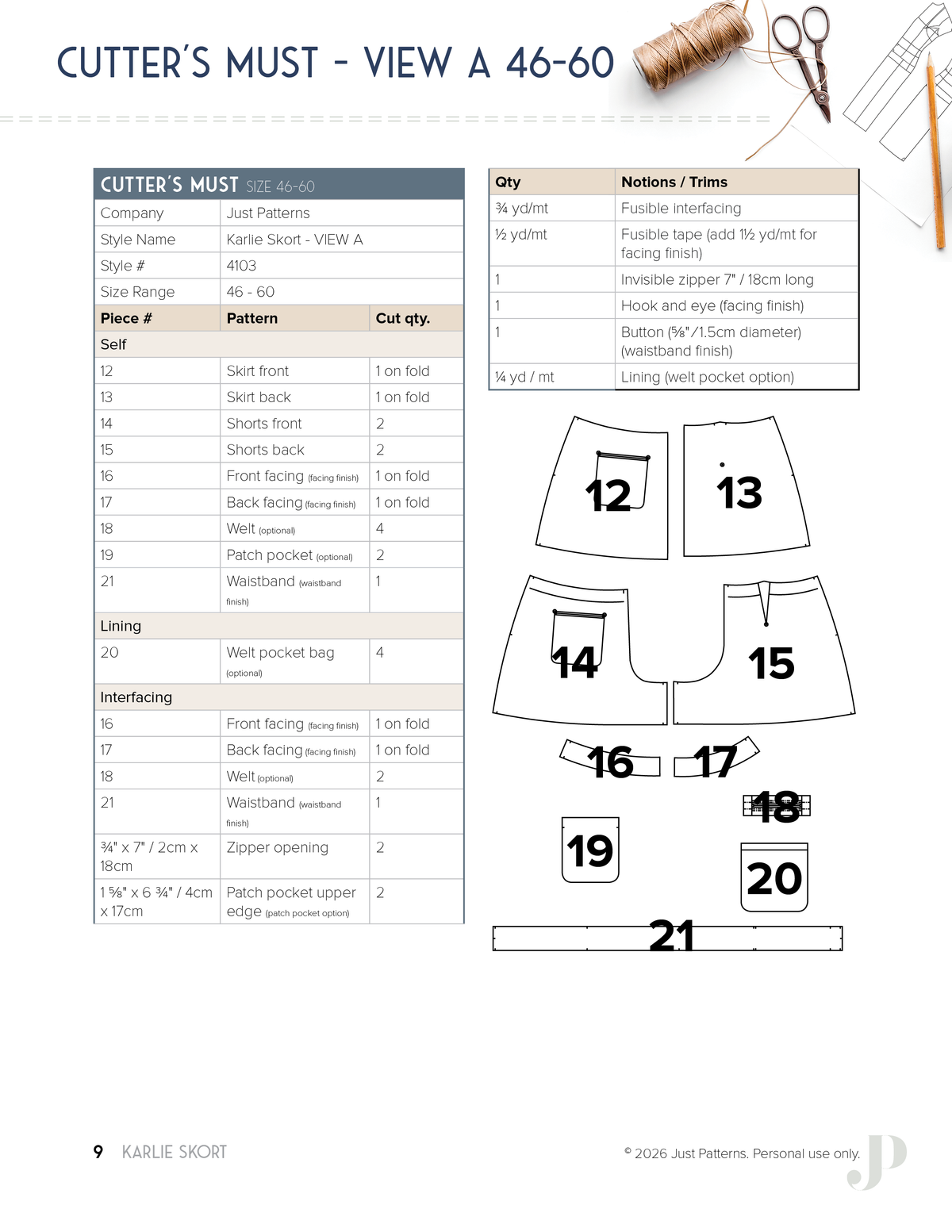 Patron Karlie Skort – PDF