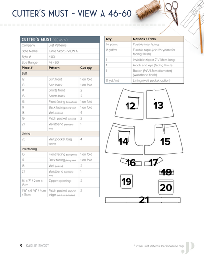 Patron Karlie Skort – PDF
