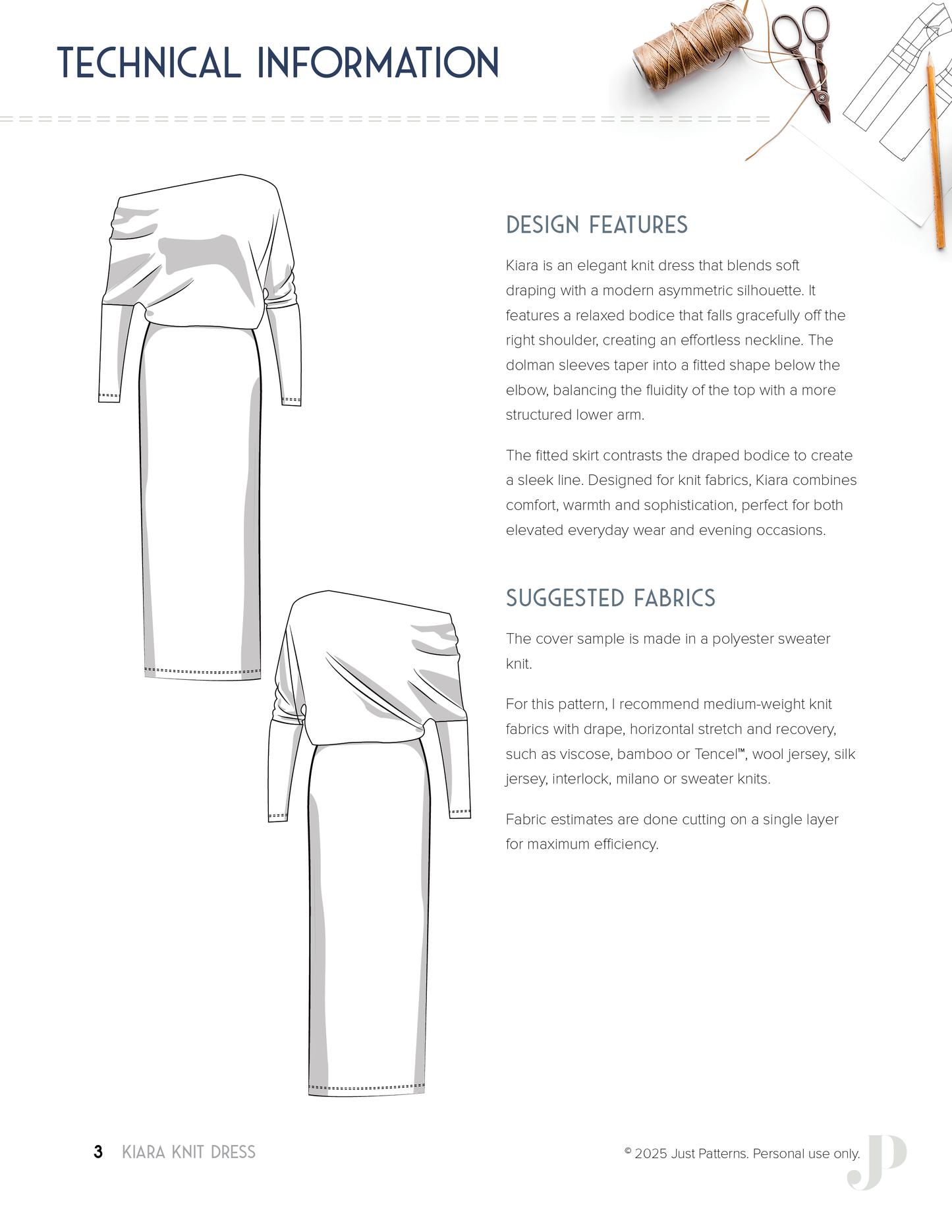 Kiara Knit Dress – PDF Sewing Pattern