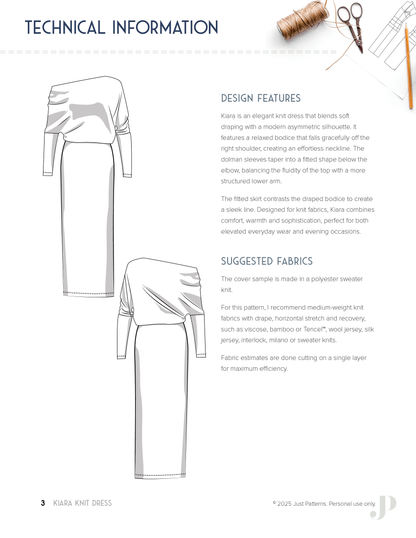 Kiara Knit Dress – PDF Sewing Pattern