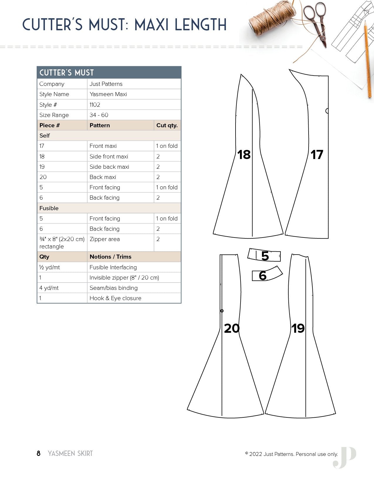 Yasmeen Skirt - PDF Sewing Pattern