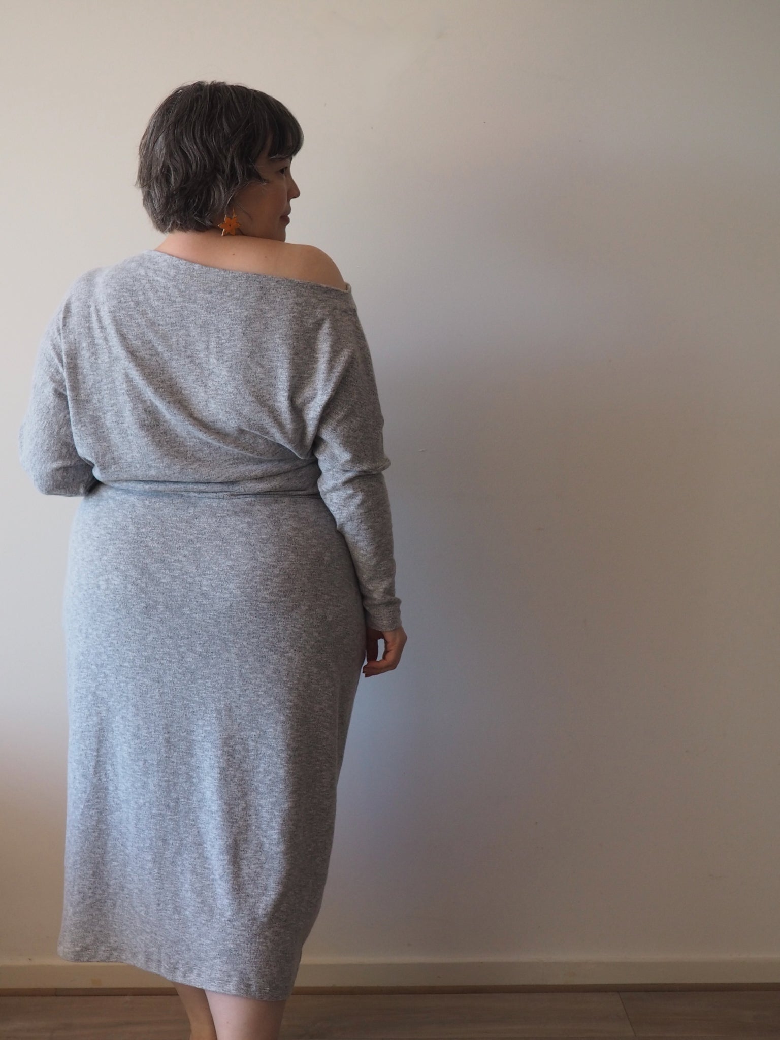 a line knit dress pattern A Line Knitted Aran Dress | X Large | Damson