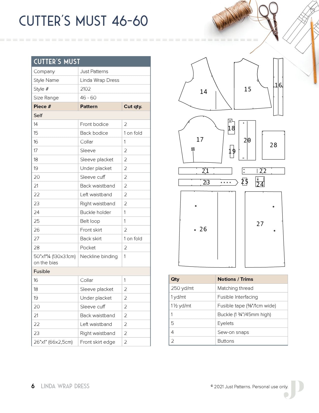 Linda Wrap Dress - PDF Sewing Pattern