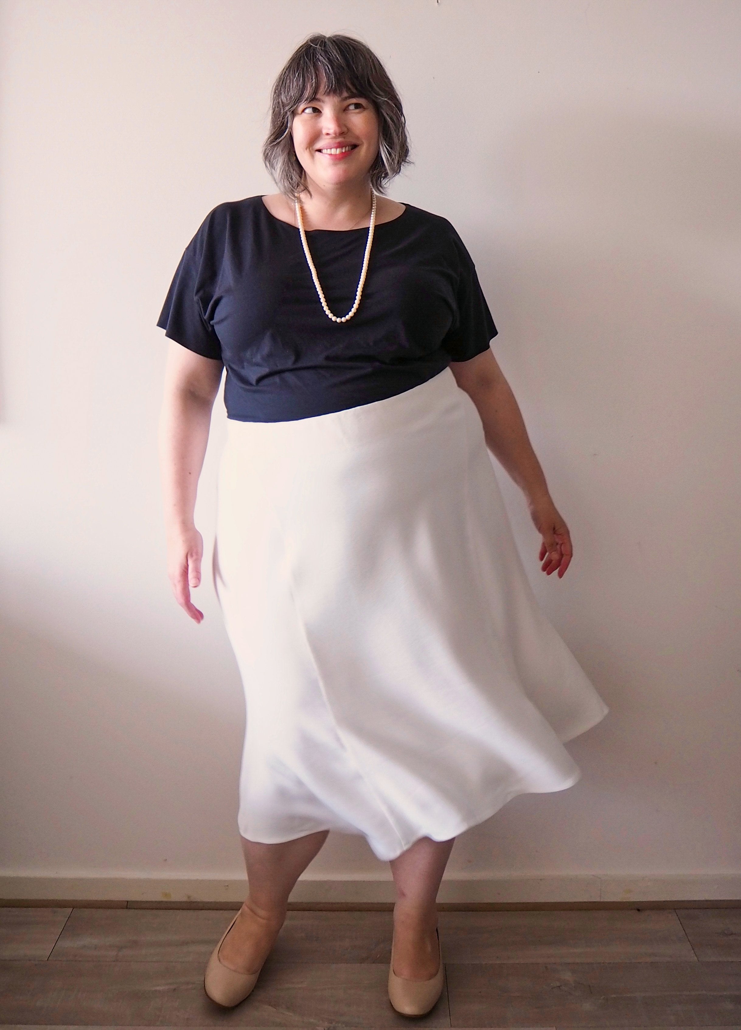 Plus size on sale white skirt quilt