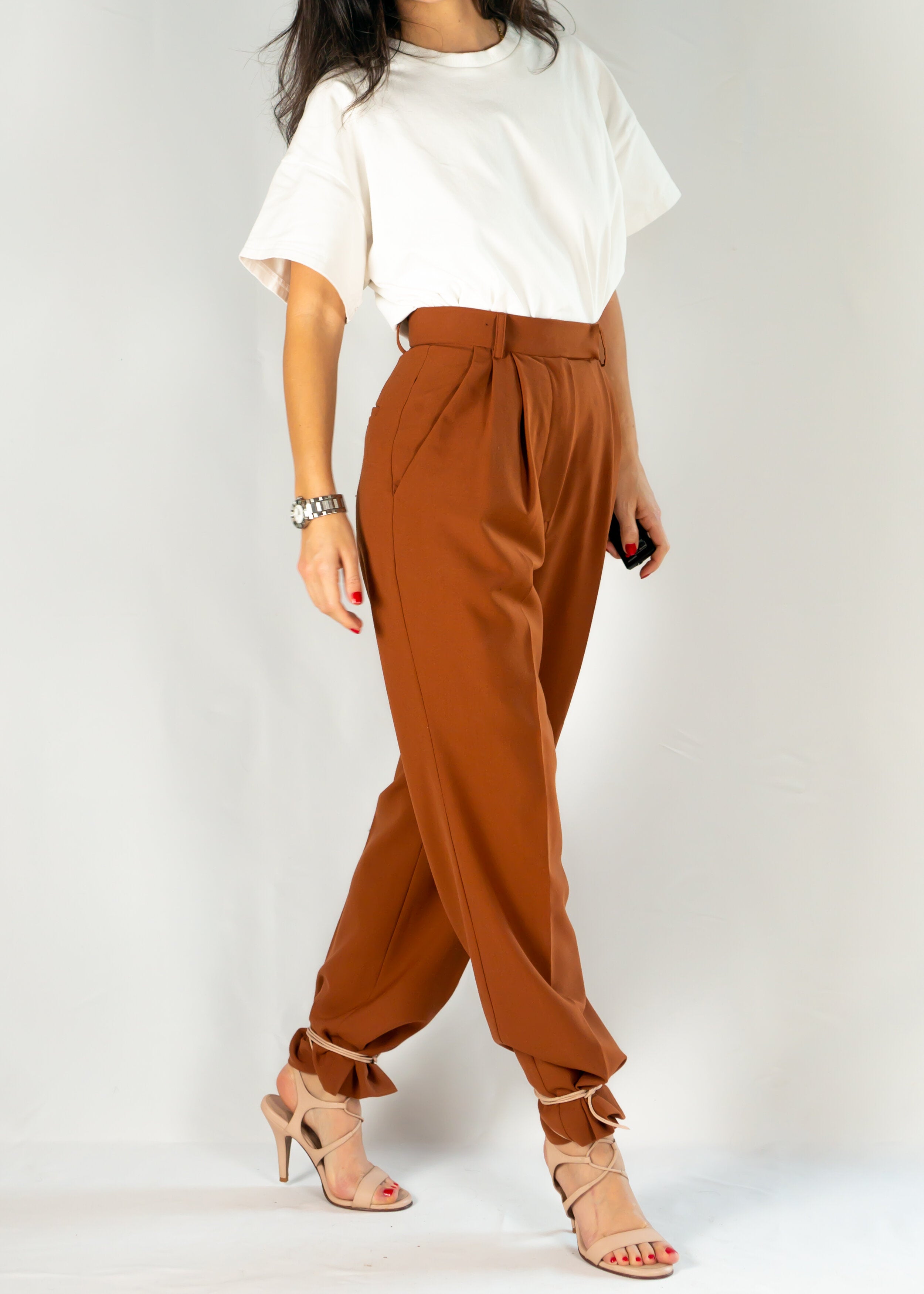 Linen Paper Bag Pants ALEXA / High Waisted Linen Trousers / Tapered Linen  Pants - Etsy Singapore